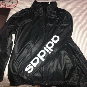 Adidas black jacket with hood